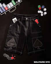 Load image into Gallery viewer, ACE OF SPADE DENIM SHORTS